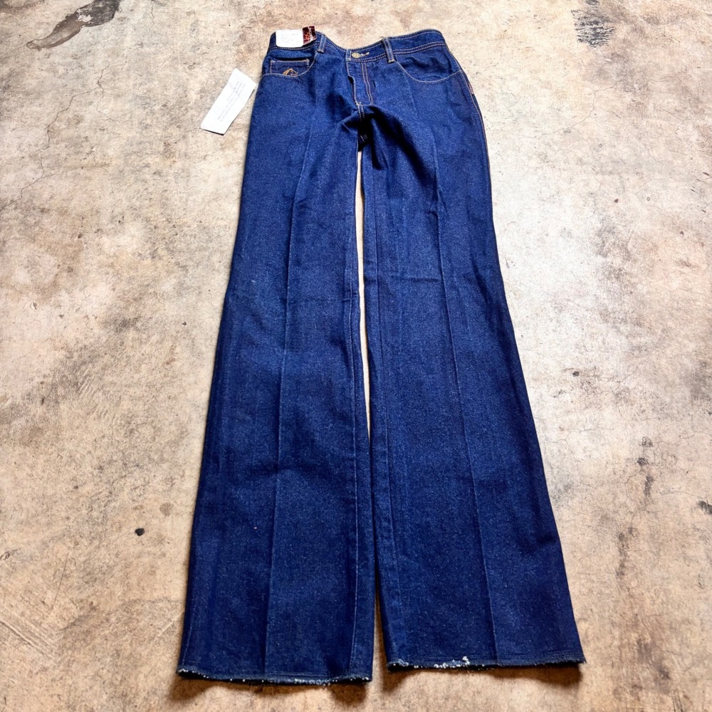 Vintage Jordache Dark Wash Flare Jeans 30L NWT Deadstock 90s Wide Leg